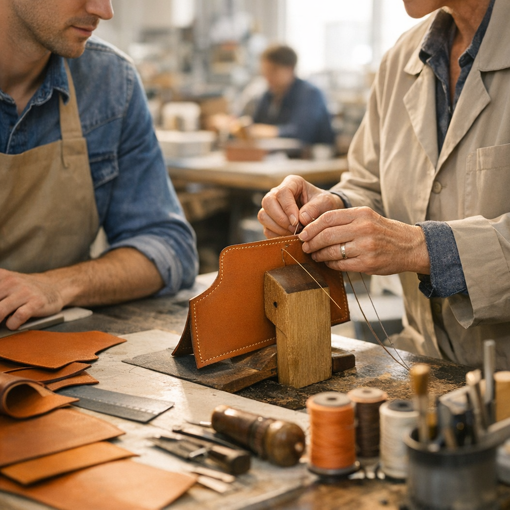 Formation et transmission : intégrer la maroquinerie sans venir du luxe