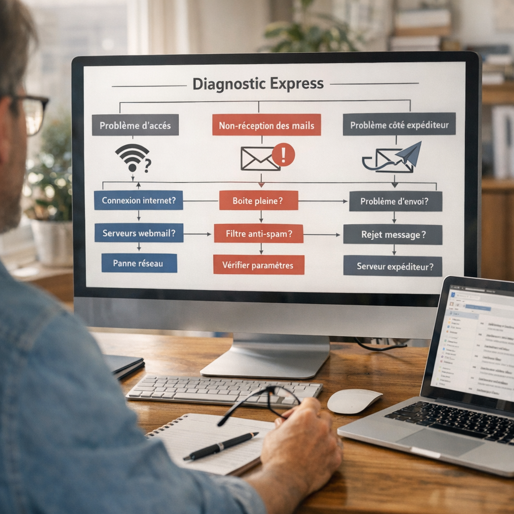 Diagnostic express : arbre de décision pour distinguer panne d’accès, non-réception et problème côté expéditeur