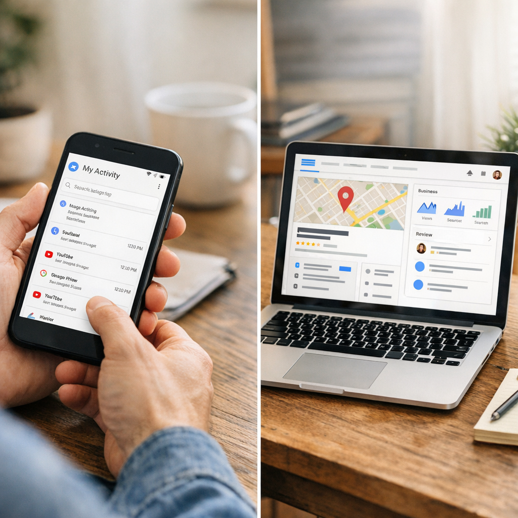 Ne pas confondre My Activity avec Google My Business