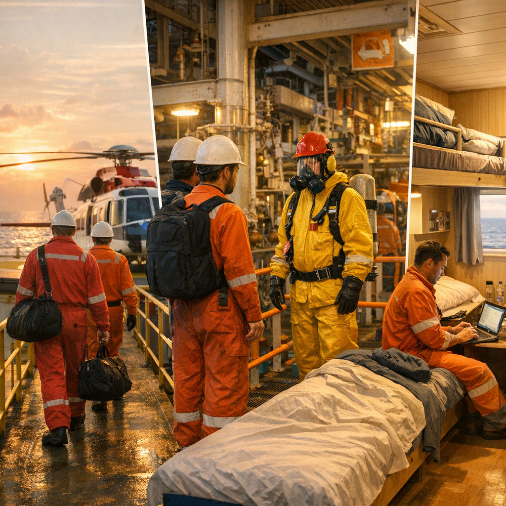 Les conditions de travail sur une plateforme pétrolière : rotations, sécurité et vie à bord