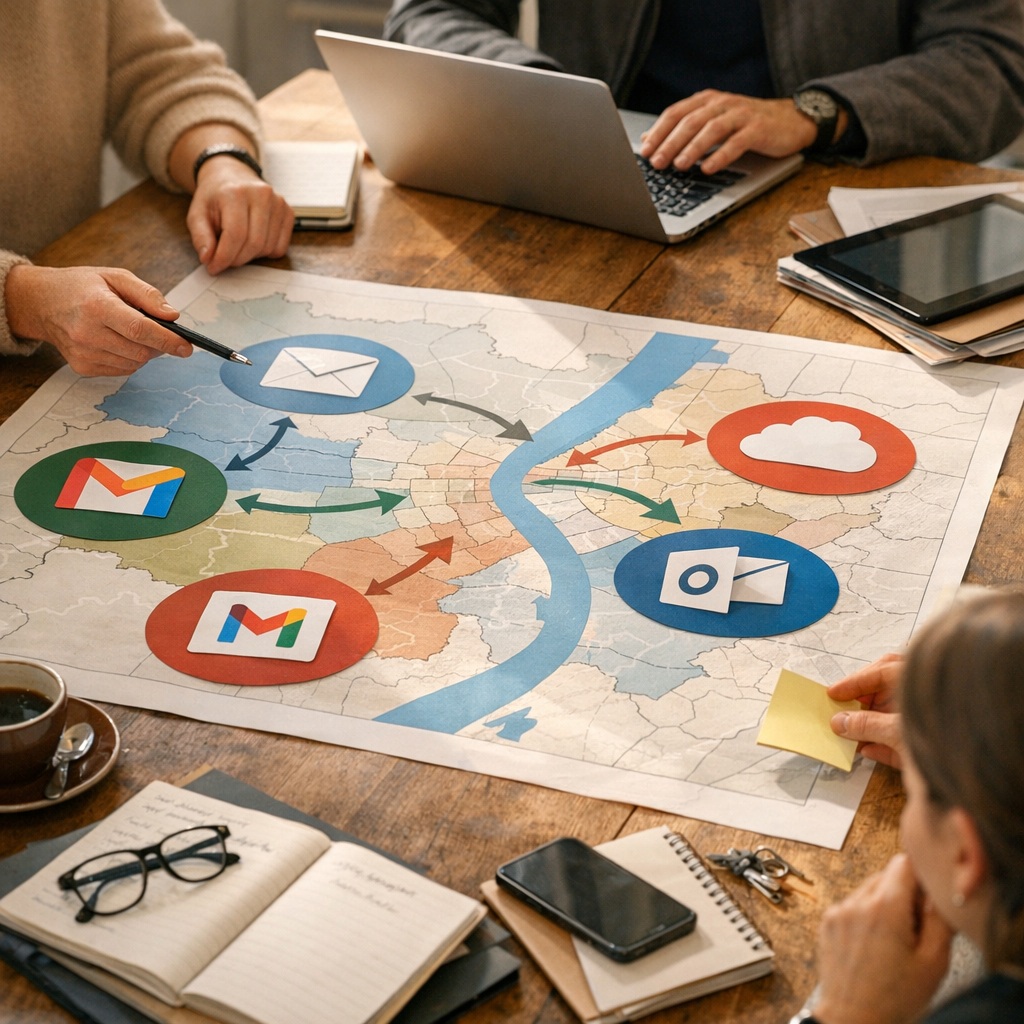 Carte des messageries bordelaises : qui utilise quoi selon l’institution et le contexte local